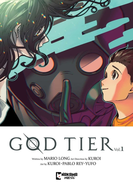 God Tier Vol. 1 comic book cover featuring anime-style characters and a robot.