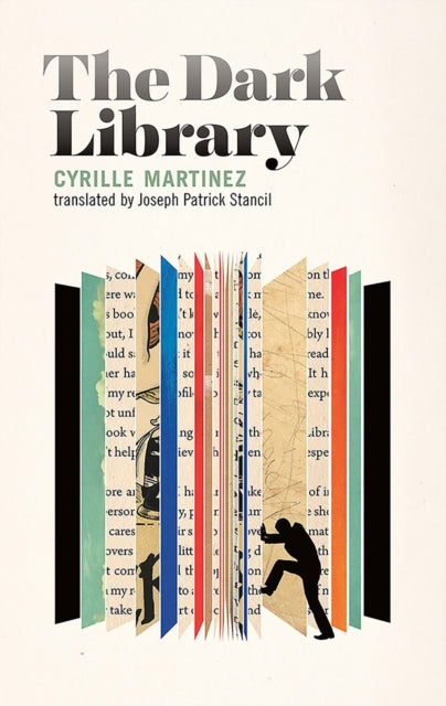 The Dark Library book cover with a silhouette of a person pushing open books.