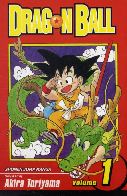 Dragon Ball, Vol. 1 manga cover featuring Goku riding Shenron.