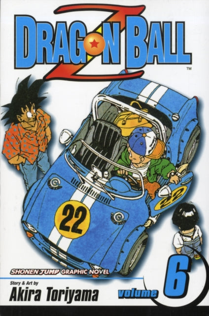 Dragon Ball Z, Vol. 6 graphic novel cover featuring characters and a car.