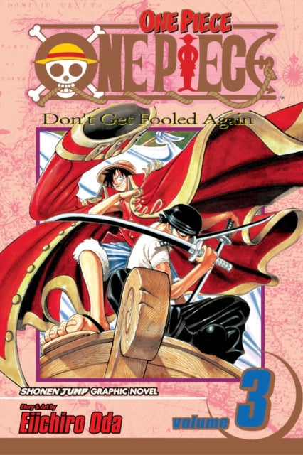 One Piece, Vol. 3 graphic novel cover featuring Luffy and Zoro.