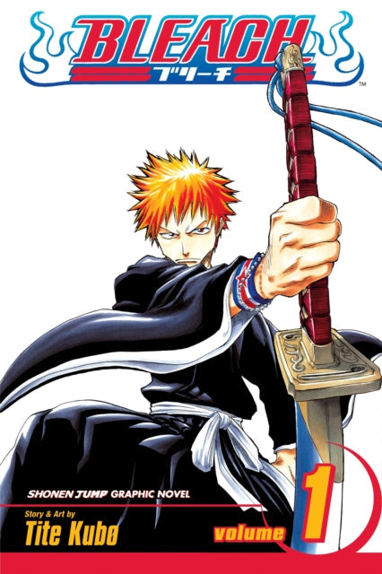 Bleach, Vol. 1 graphic novel featuring Ichigo Kurosaki with his sword.