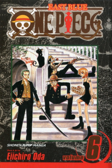 One Piece, Vol. 6 manga cover featuring the Straw Hat Pirates.