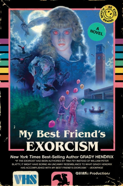 My Best Friend's Exorcism novel cover with a girl with red eyes and spooky imagery.