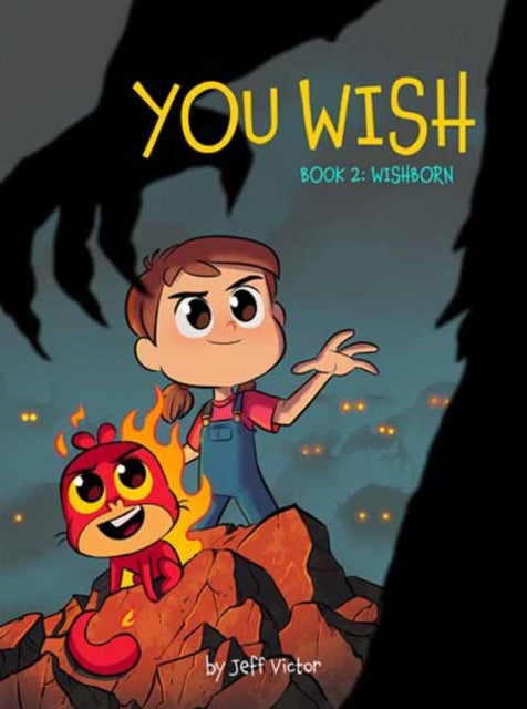 Book cover for "You Wish (Book 2): Wishborn" featuring cartoon characters and a dark background.