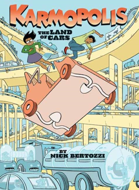 Karmopolis The Land of Cars comic book cover with characters and vehicles.