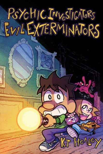 Psychic Investigators, Evil Exterminators book cover with cartoon characters and a ghost.