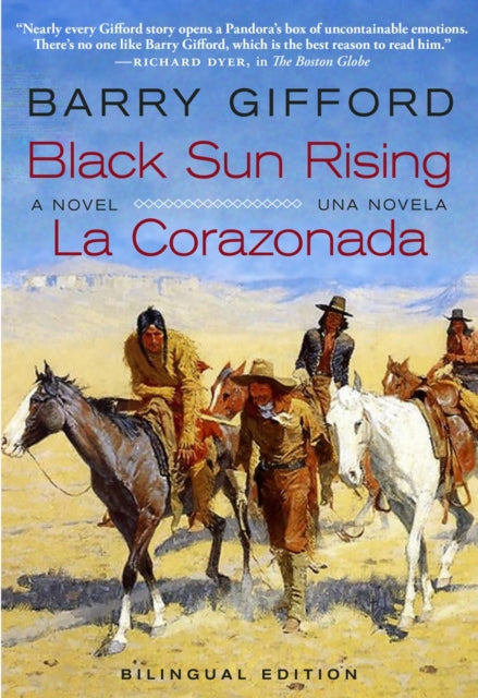 Black Sun Rising / La Corazonada book cover featuring a painting of people on horseback.