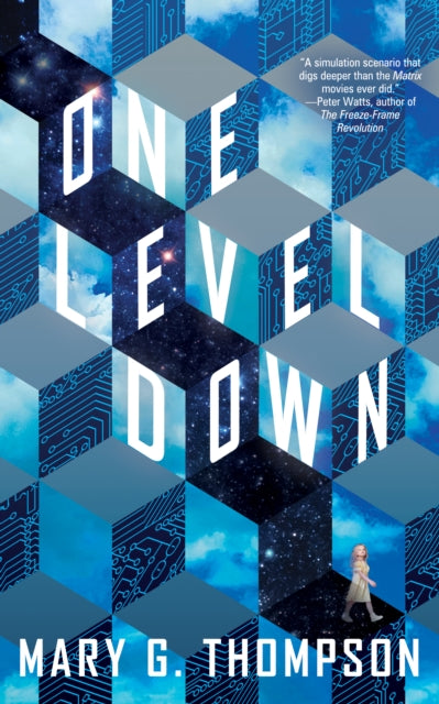 One Level Down book cover with geometric blue and white design.