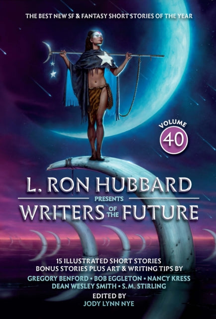 L. Ron Hubbard Presents Writers of the Future Volume 40 book cover with a woman in costume.