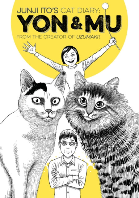 Junji Ito's Cat Diary: Yon & Mu manga cover with cats and author.