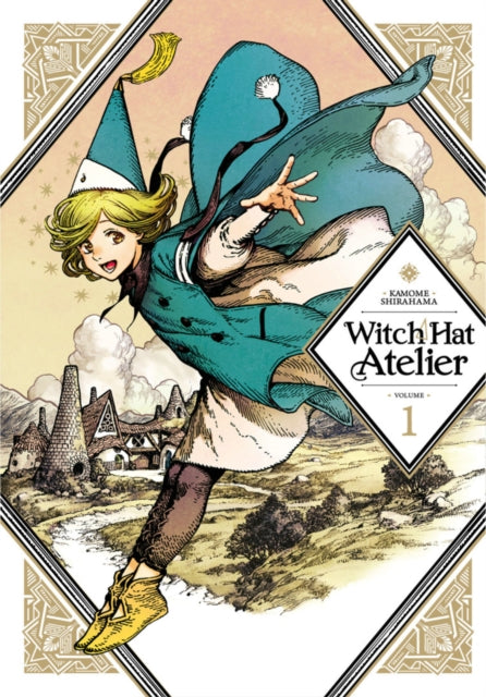 Witch Hat Atelier 1 manga cover featuring a young witch in a blue cloak.