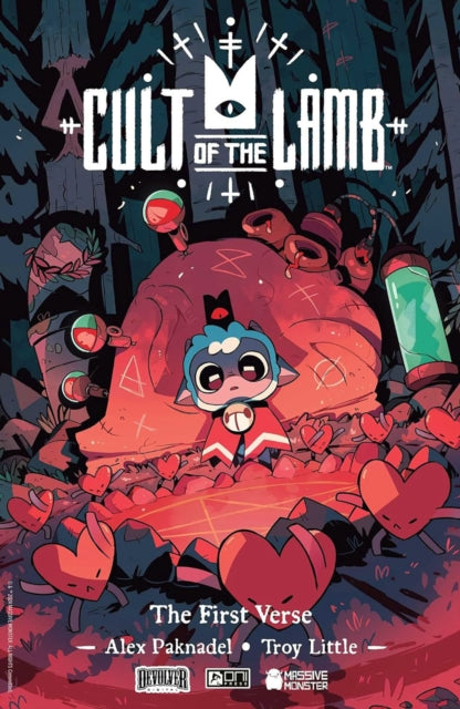 Cult of the Lamb Vol. 1 graphic novel cover featuring a lamb character.