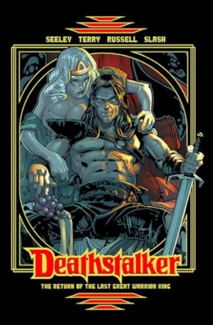 Comic book cover art for Deathstalker featuring a warrior and a woman.