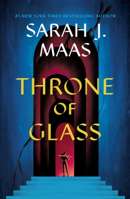 Throne of Glass book cover featuring Sarah J. Maas's name and the title in yellow text.