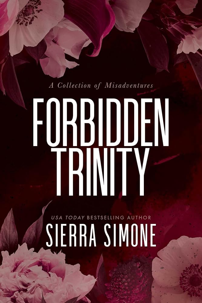 Forbidden Trinity book cover with flowers and text.
