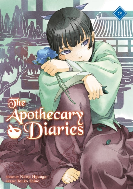 The Apothecary Diaries 02 light novel cover features a young woman holding a blue rose.