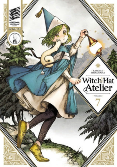 Witch Hat Atelier Volume 7 manga cover featuring a young witch with green hair holding a lantern.
