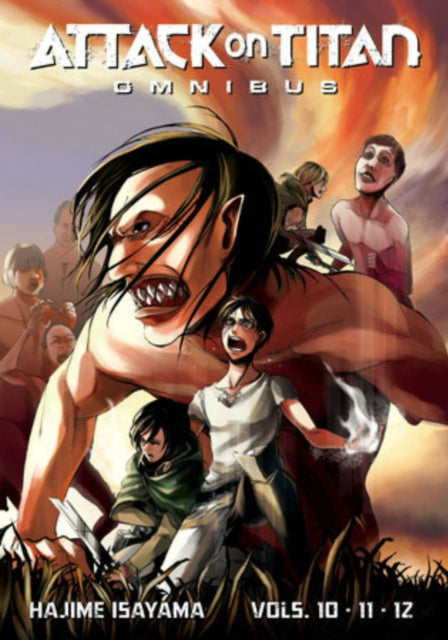 Attack on Titan Omnibus 4 cover art featuring a giant titan and characters.
