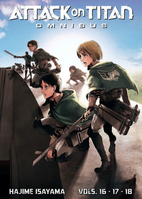 Attack on Titan Omnibus 6 features Eren, Mikasa, Armin, and Levi in action.