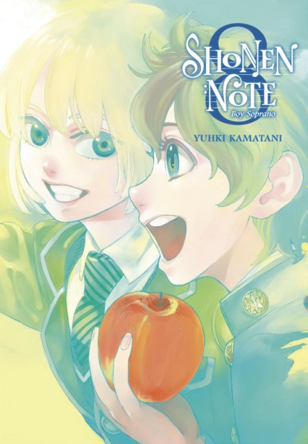 Shonen Note: Boy Soprano 8 manga cover featuring two boys and an apple.