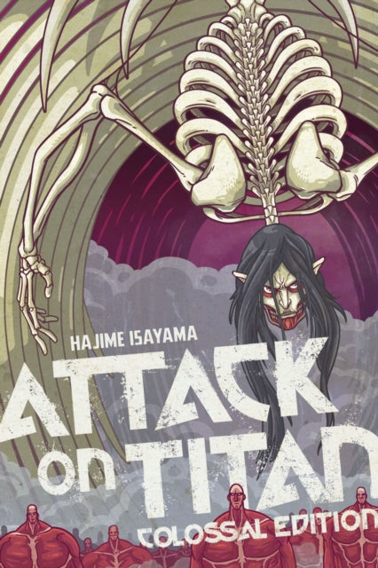 Attack on Titan Colossal Edition 7 manga cover featuring a titan skeleton and Eren's titan form.