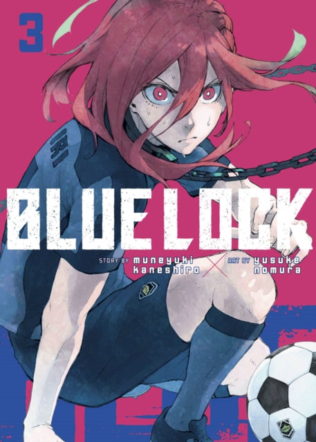 Blue Lock 3 manga cover featuring a determined anime character with red hair.
