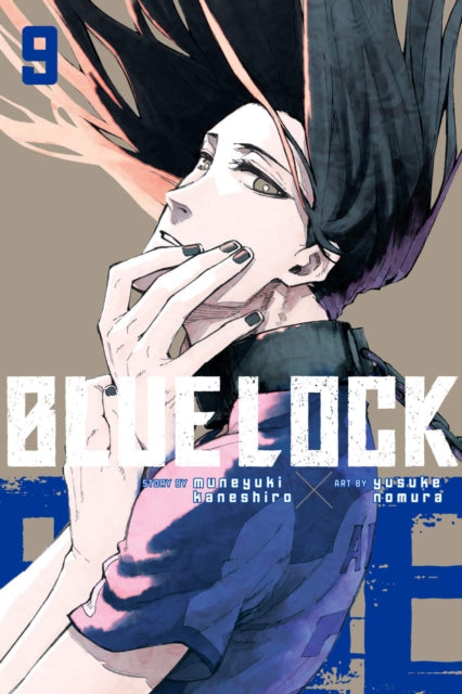 Blue Lock 9 manga cover featuring a character with black hair and a blue uniform.