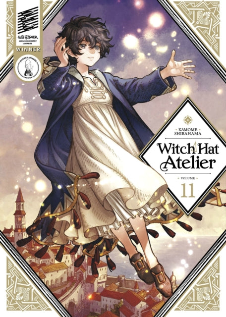 Witch Hat Atelier Volume 11 manga cover featuring a young witch in a blue robe over a white dress.