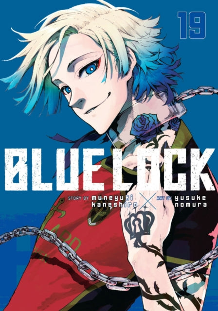 Blue Lock 19 manga cover featuring a character with blue and blonde hair.
