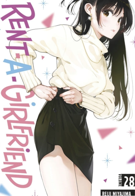 Rent-A-Girlfriend Volume 28 manga cover featuring a woman adjusting her skirt.