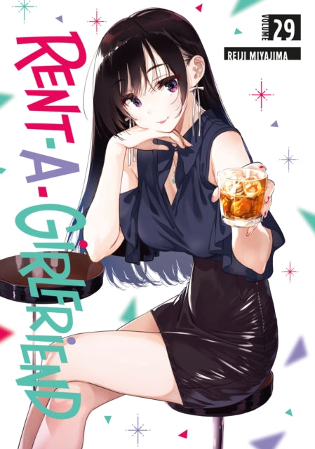 Rent-A-Girlfriend Volume 29 manga cover featuring a woman holding a drink.