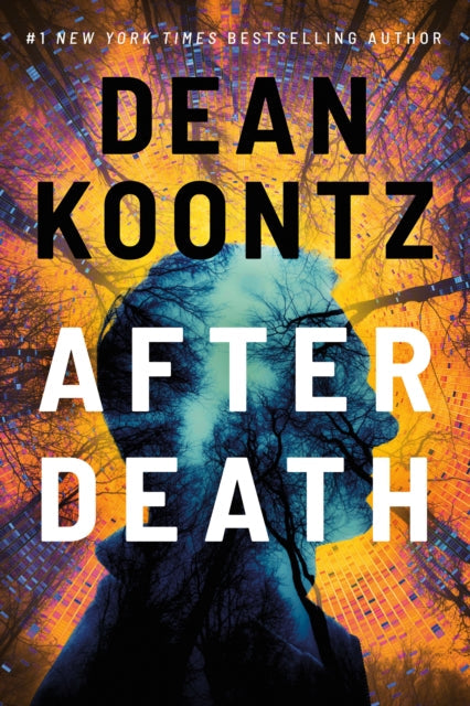 Dean Koontz's "After Death" book cover featuring a silhouette against a vibrant, abstract background.