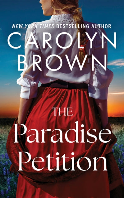 The Paradise Petition book cover featuring a woman in a red skirt and white blouse.
