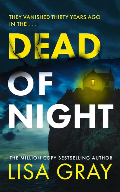 Dead of Night book cover featuring a house on a cliff at night.