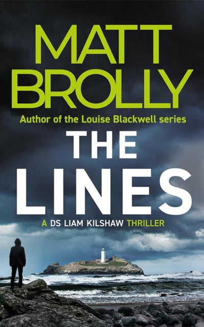 The Lines by Matt Brolly book cover featuring a lighthouse and a lone figure.