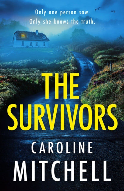 The Survivors book cover featuring a dark, misty road leading to a house.