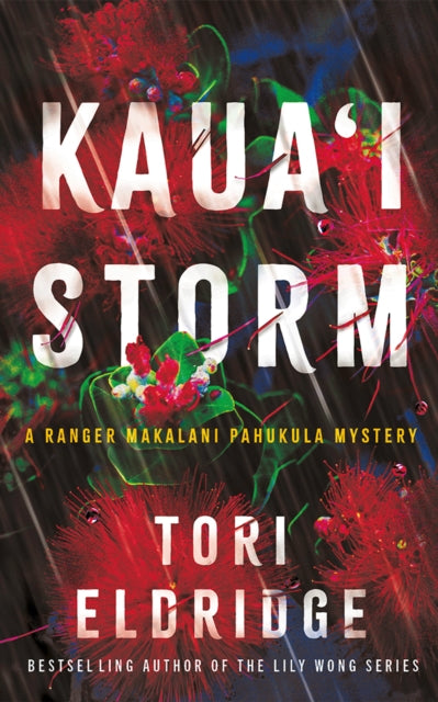 Kaua'i Storm book cover featuring red flowers and white text.