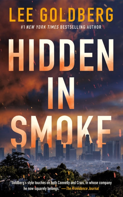 Hidden in Smoke by Lee Goldberg book cover with city skyline.