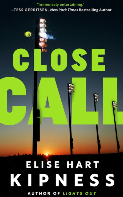 Close Call book cover with bright green text and stadium lights.