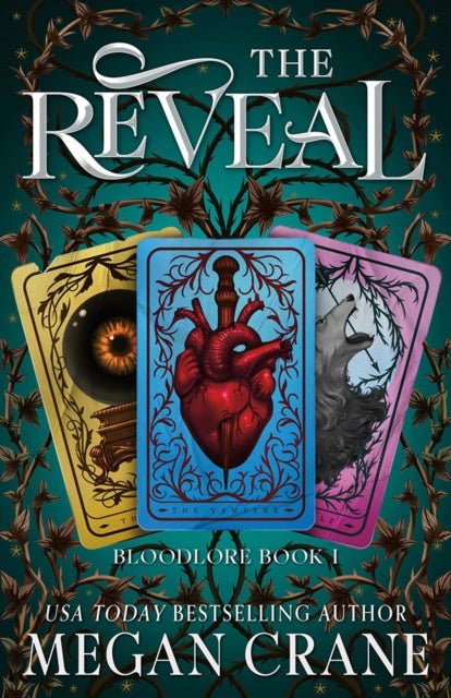 The Reveal book cover features three tarot cards with a heart, an eye, and a wolf.