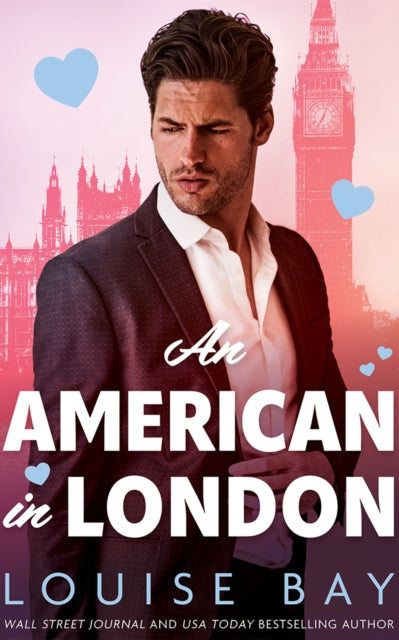 An American in London book cover featuring a man in a suit with London landmarks in the background.