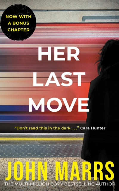 Her Last Move book cover with a silhouetted figure and a quote.
