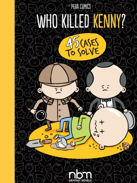 Book cover for "Who Killed Kenny?" with cartoon detectives and a fallen figure.
