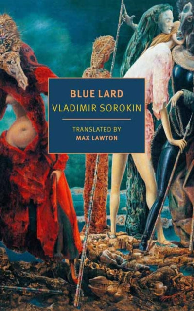Blue Lard book cover with surreal figures and text.