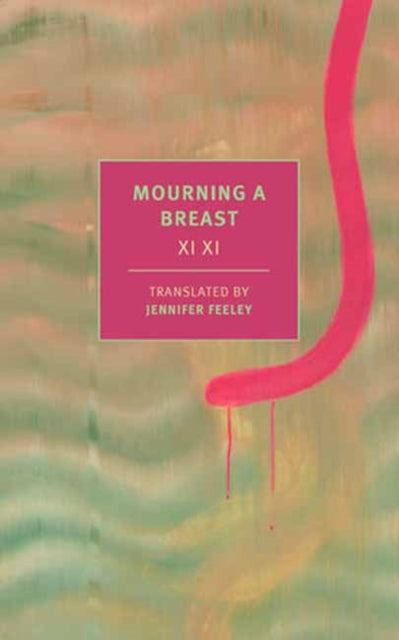 Mourning a Breast book cover with pink text on a pink rectangle against a watercolor background.