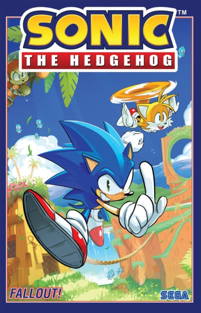 Sonic the Hedgehog, Vol. 1: Fallout! comic cover featuring Sonic and Tails.