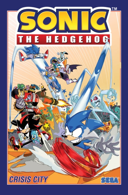 Sonic the Hedgehog, Volume 5: Crisis City comic cover featuring Sonic and friends.