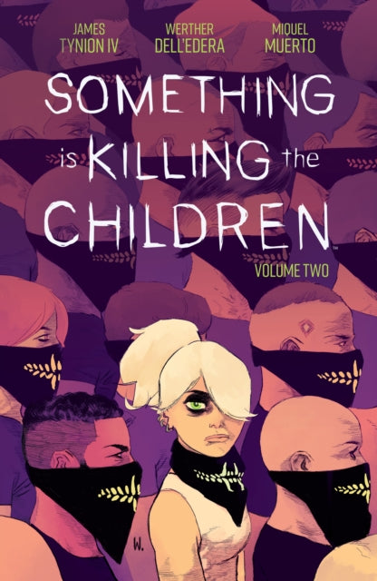 Comic book cover for Something is Killing the Children Vol. 2 featuring a group of people wearing bandanas.
