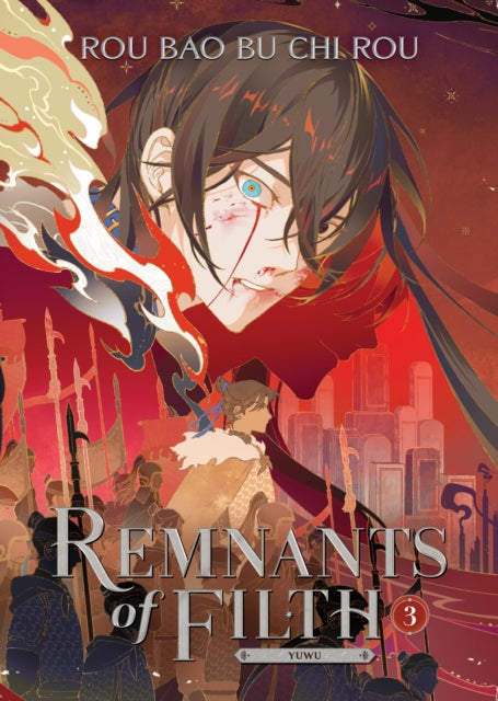 Remnants of Filth Vol. 3 novel cover featuring a bloody character and a crowd.